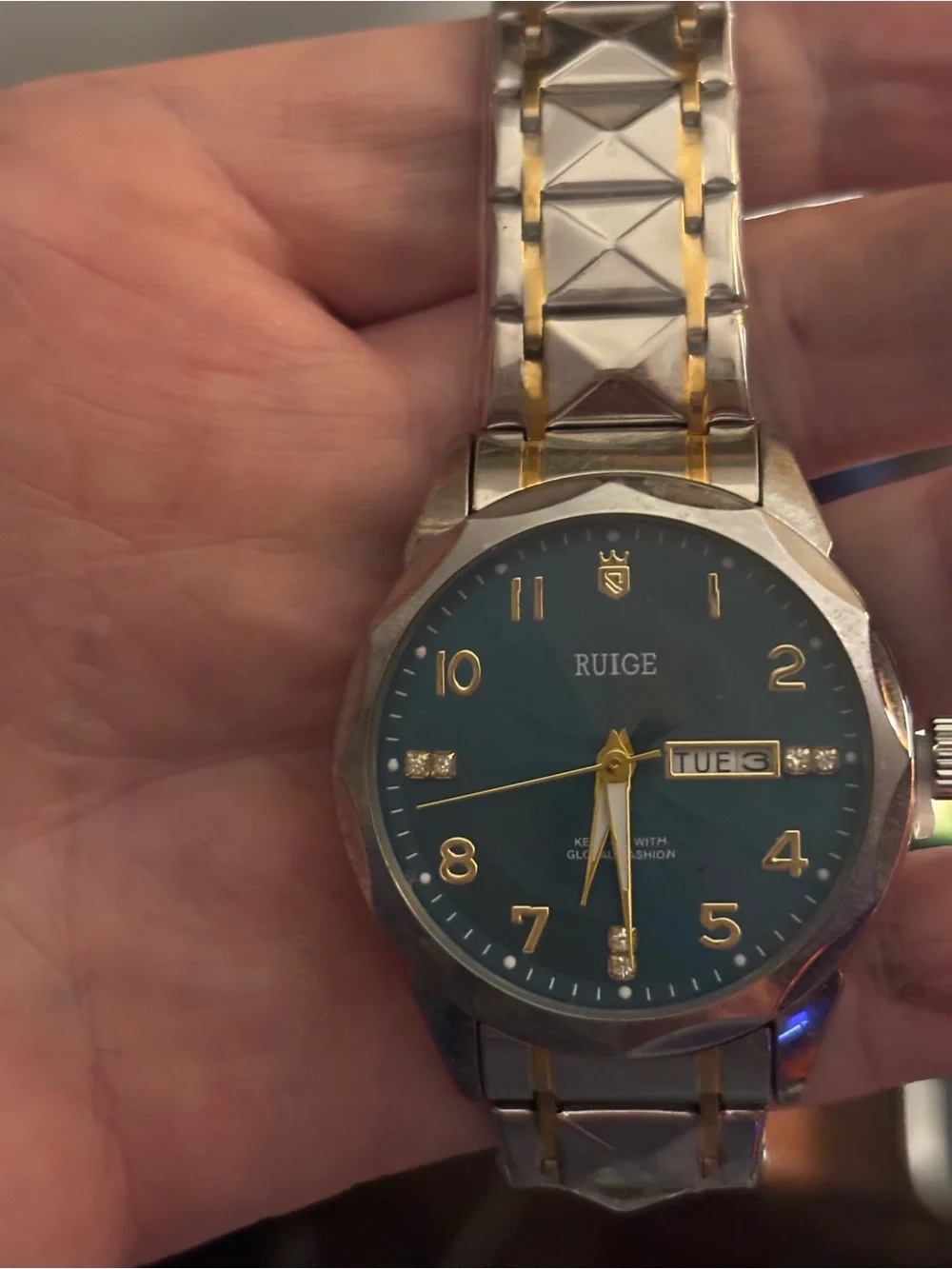Ruige Men's Blue Dial Stainless Watch Brand New Still Wrapped In Plastic